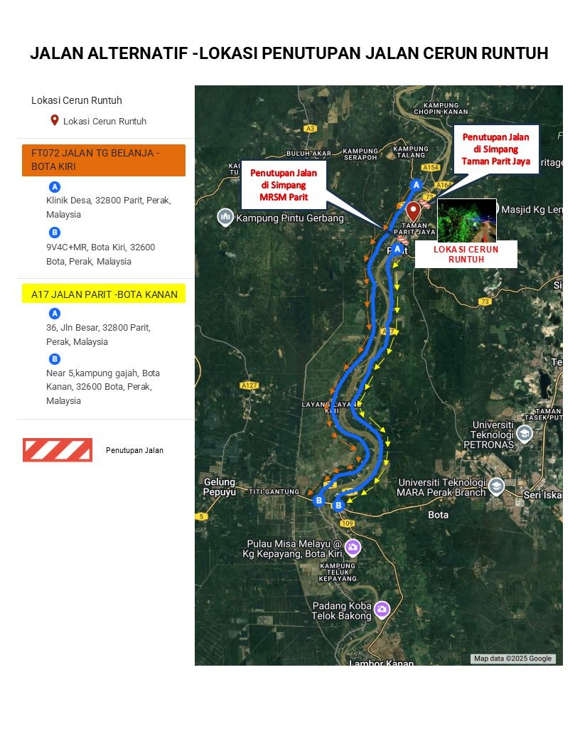 MAKLUMAN STATUS TERKINI 24 NOVEMBER 2025 | 9.45 am CERUN RUNTUH & POKOK TUMBANG