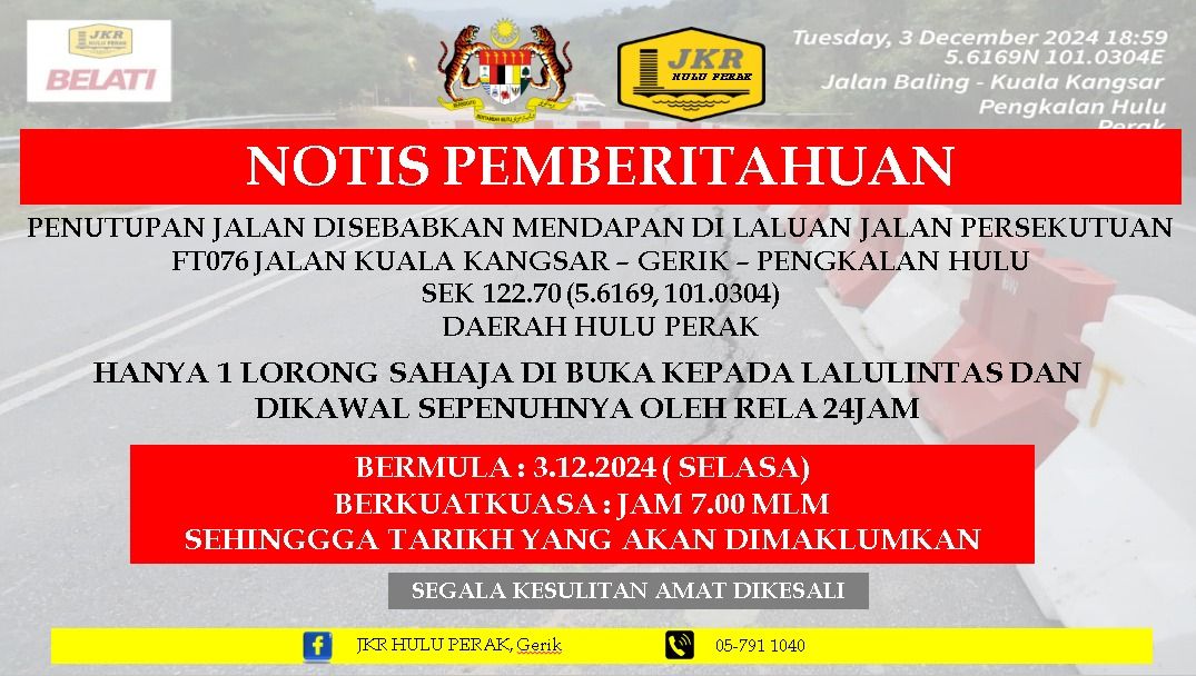 NOTIS PEMBERITAHUAN PENUTUPAN JALAN